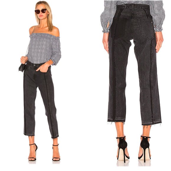 RAG & BONE Magnolia Size 32 (12  US) Two Tone Crop Jeans EUC - Picture 1 of 5